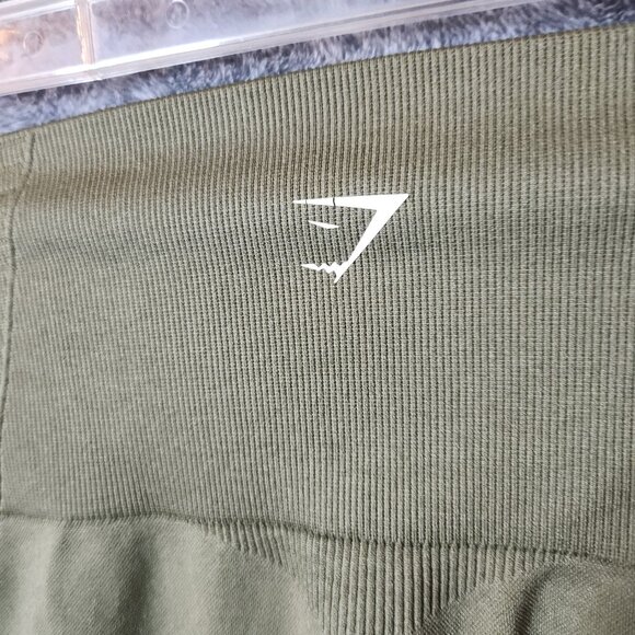 GYMSHARK Women's Small Athleisure Skinny Leggings Green Workout Yoga High Waist - Picture 6 of 10